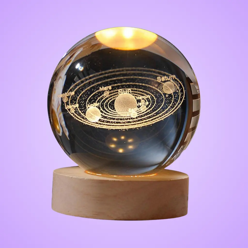 3D Galaxy Crystal Ball Night Lamp